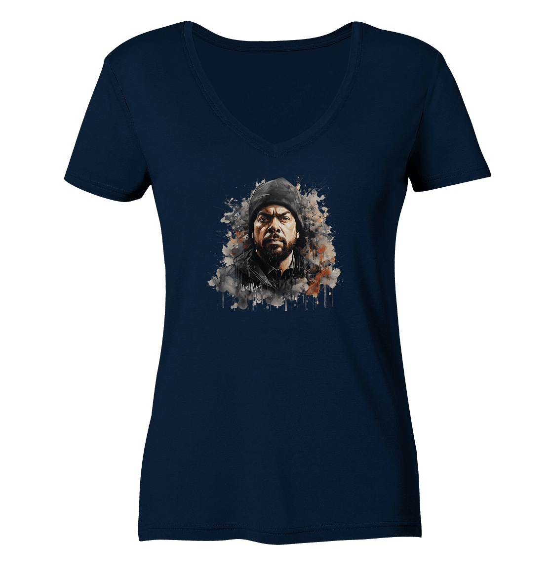 WallArt - Ice Cube - Ladies Organic V-Neck Shirt