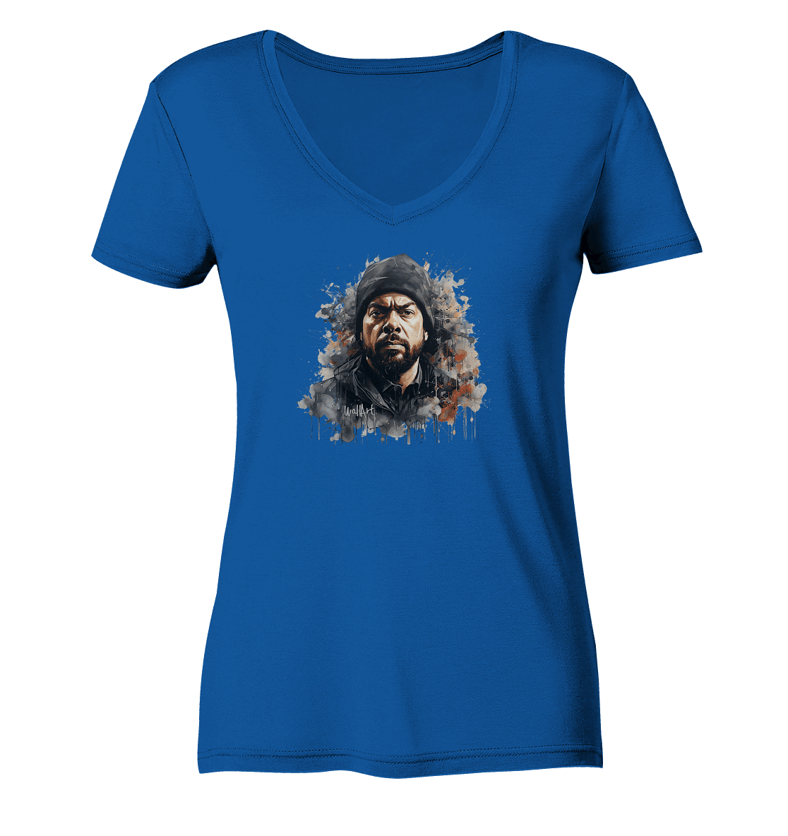WallArt - Ice Cube - Ladies Organic V-Neck Shirt