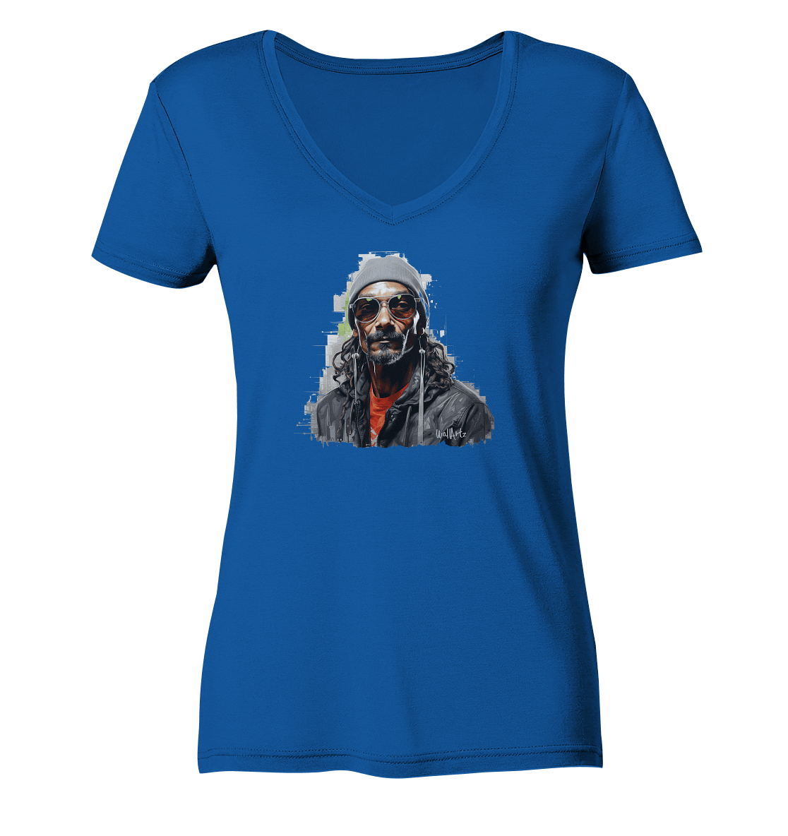 WallArt - Snoop Dog - Ladies Organic V-Neck Shirt - Snapshirts