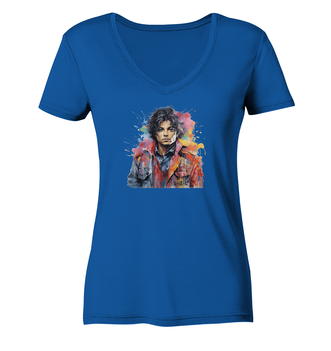 WallArt - Michael Jackson - Ladies Organic V-Neck Shirt - Snapshirts