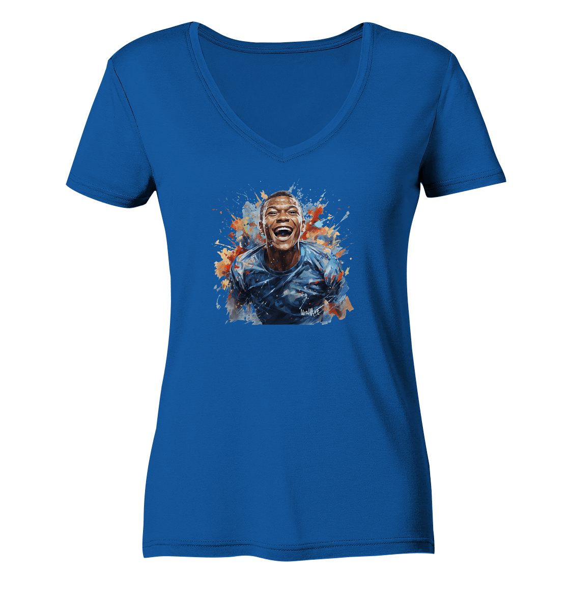WallArt - Kylian Mbappé - Ladies Organic V-Neck Shirt - Snapshirts
