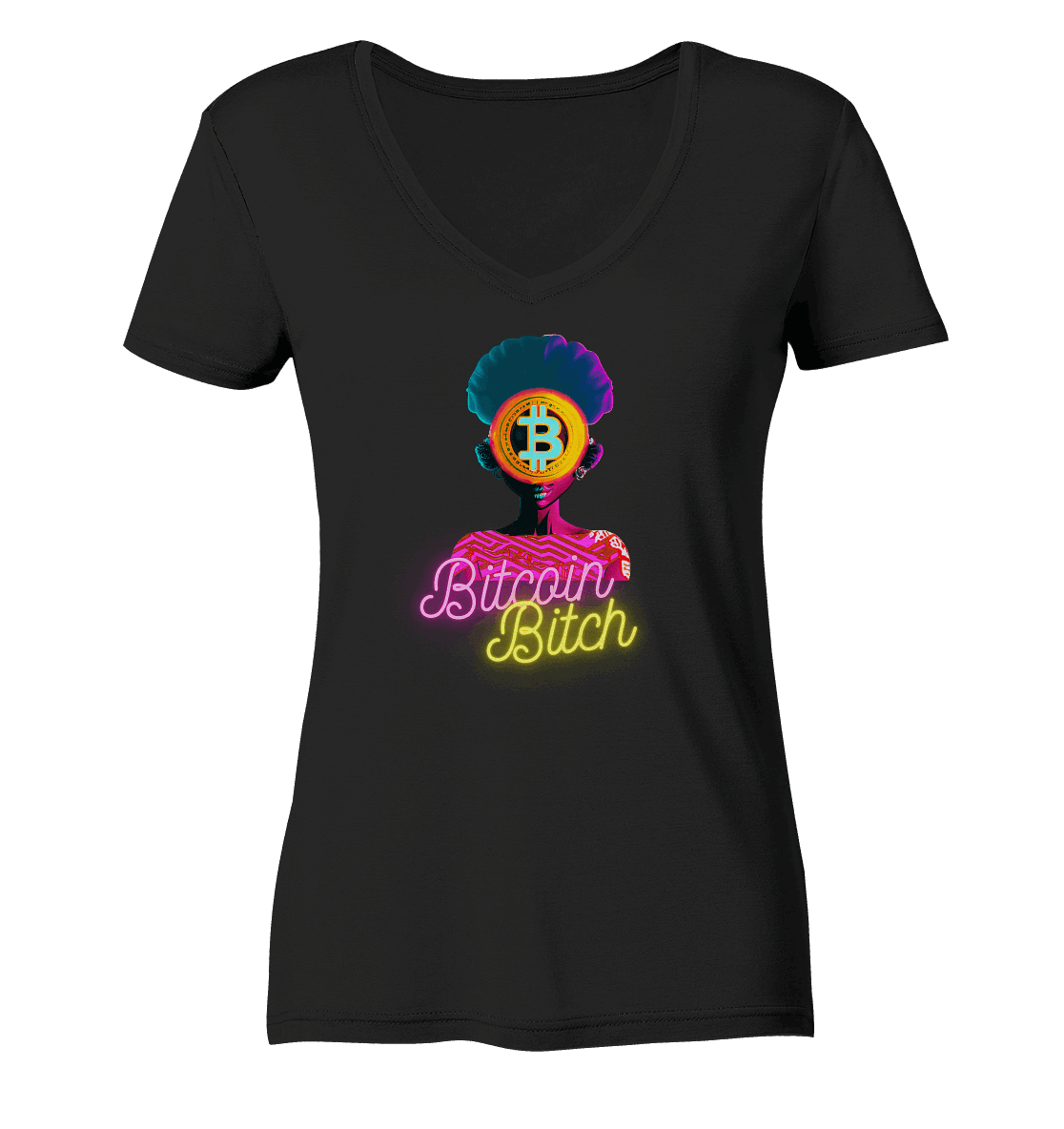 Bitcoin Bitch - Ladies Organic V-Neck Shirt
