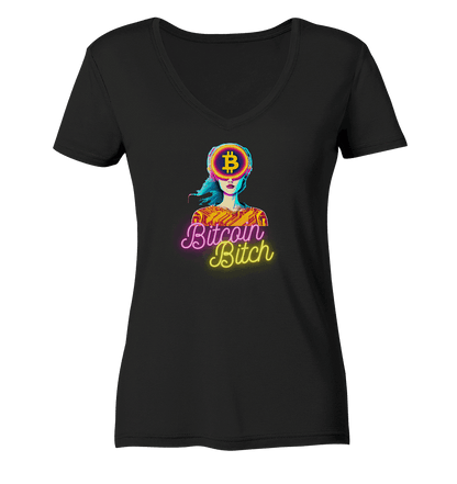 Bitcoin Bitch - Ladies Organic V-Neck Shirt