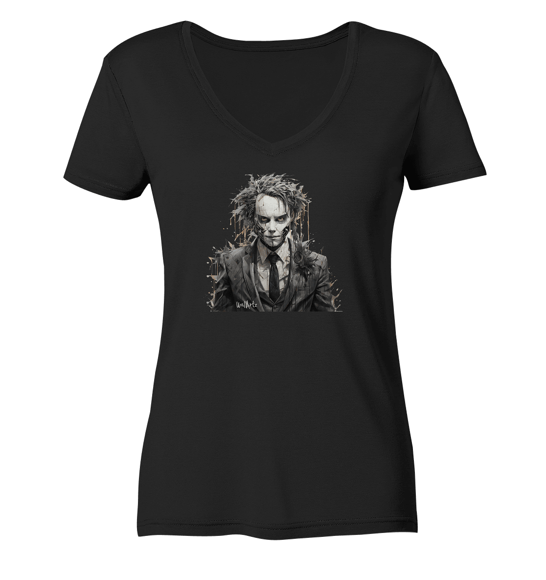 WallArt - Michael Myers - Ladies Organic V-Neck Shirt - Snapshirts