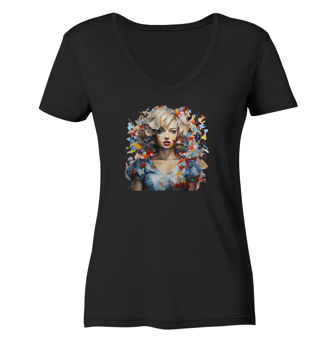 WallArt - Marilyn Monroe - Ladies Organic V-Neck Shirt - Snapshirts