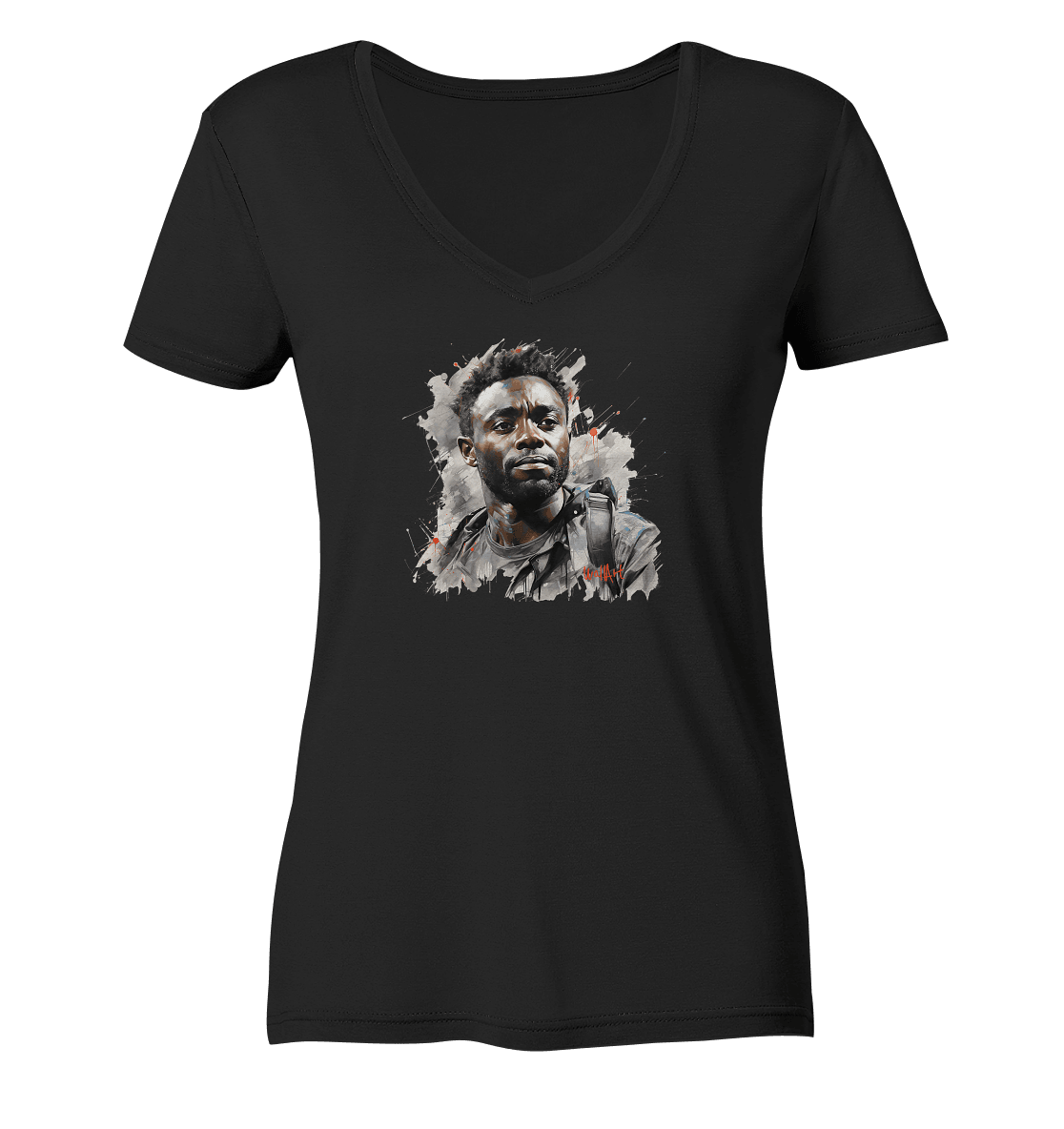 WallArt - Pelé - Ladies Organic V-Neck Shirt - Snapshirts