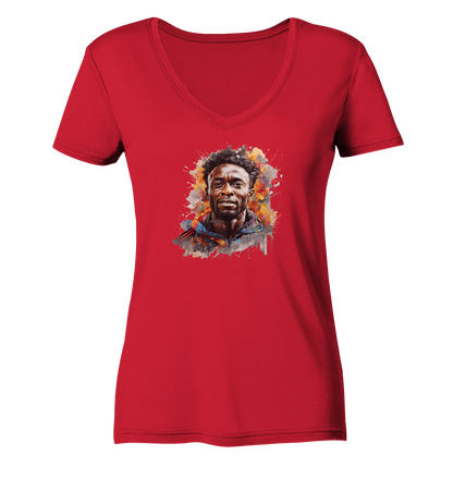 WallArt - Pelé - Ladies Organic V-Neck Shirt - Snapshirts