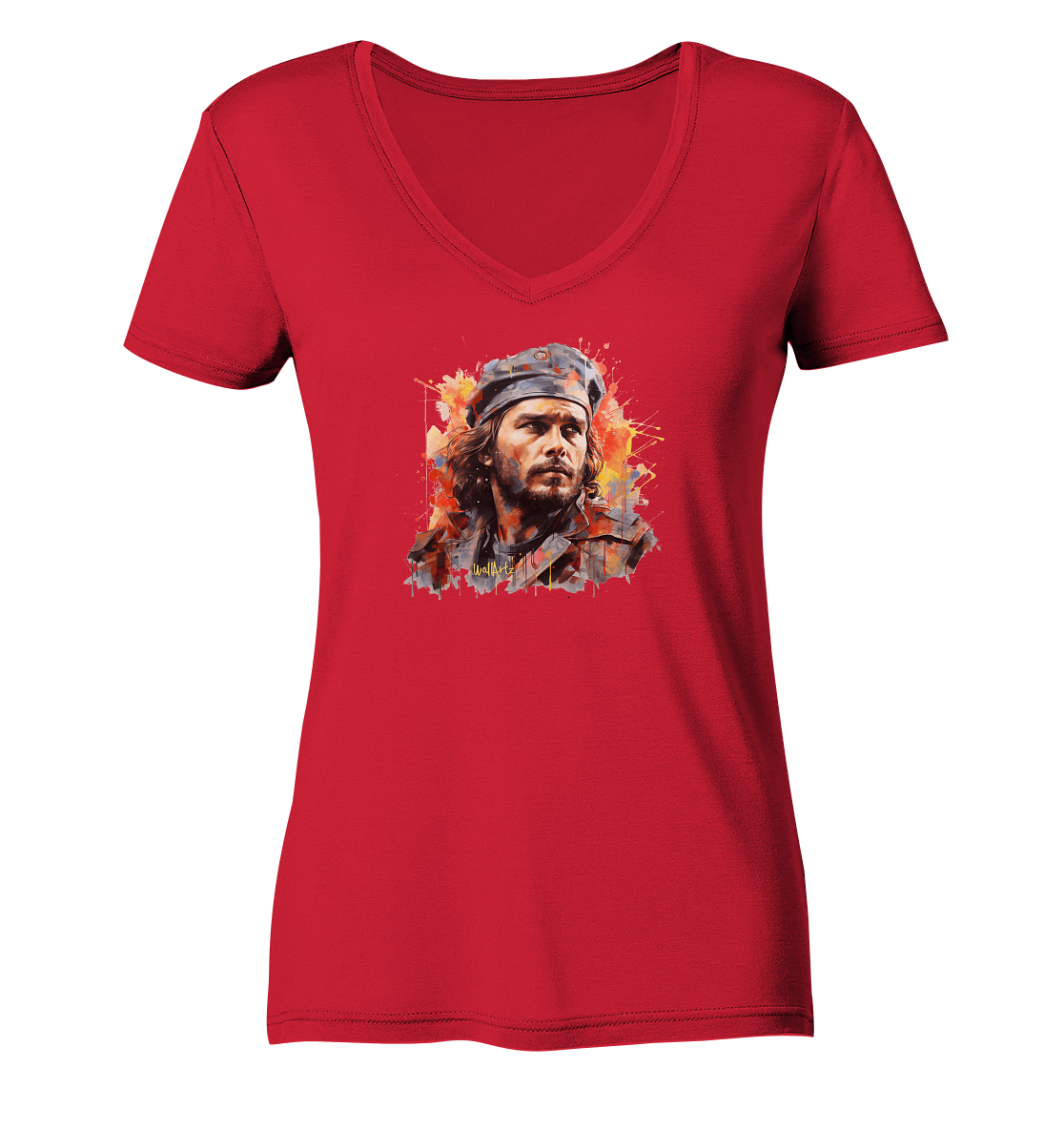WallArt - Ernesto "Che" Guevara - Ladies Organic V-Neck Shirt - Snapshirts