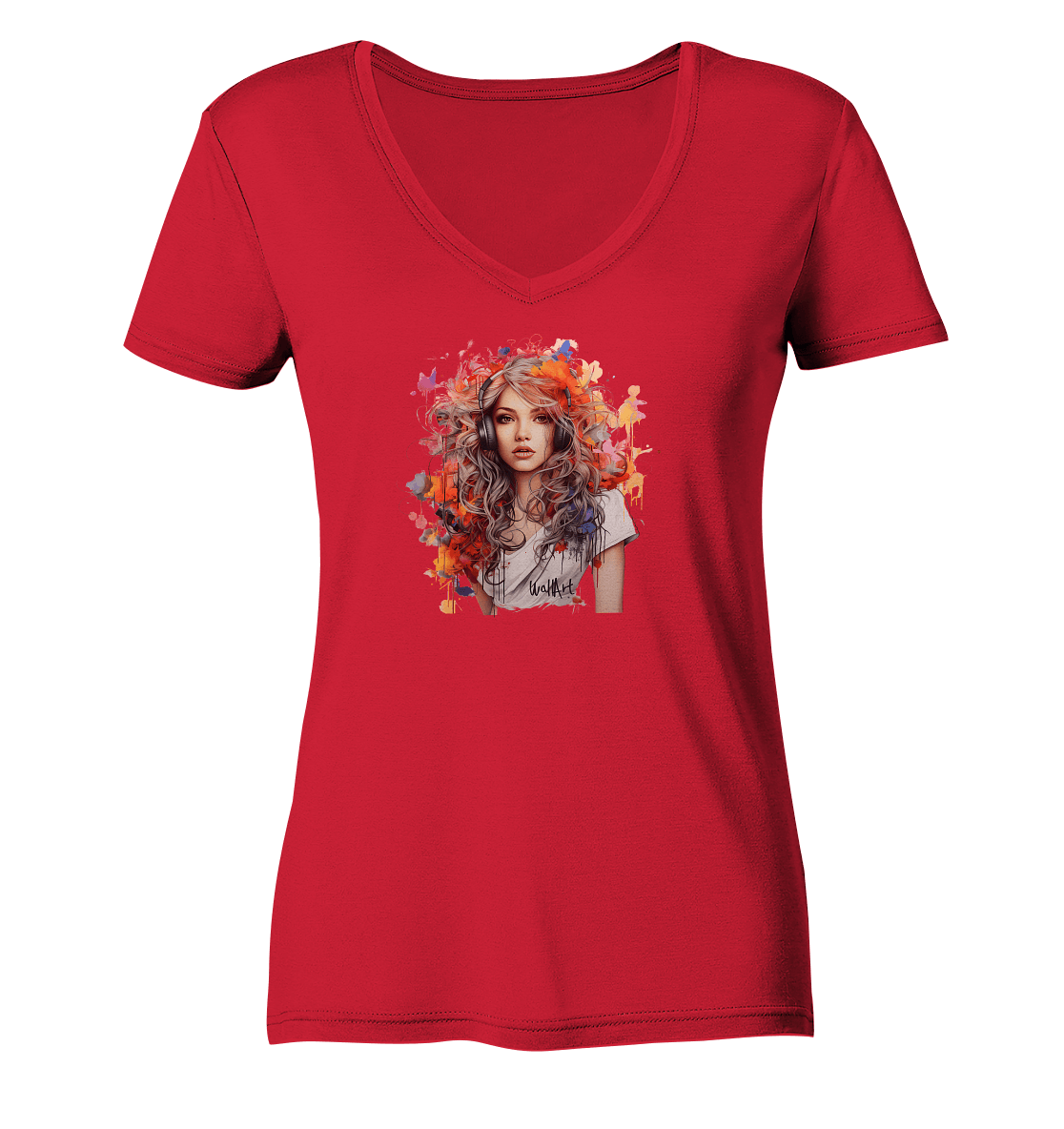 WallArt - Shakira - Ladies Organic V-Neck Shirt - Snapshirts