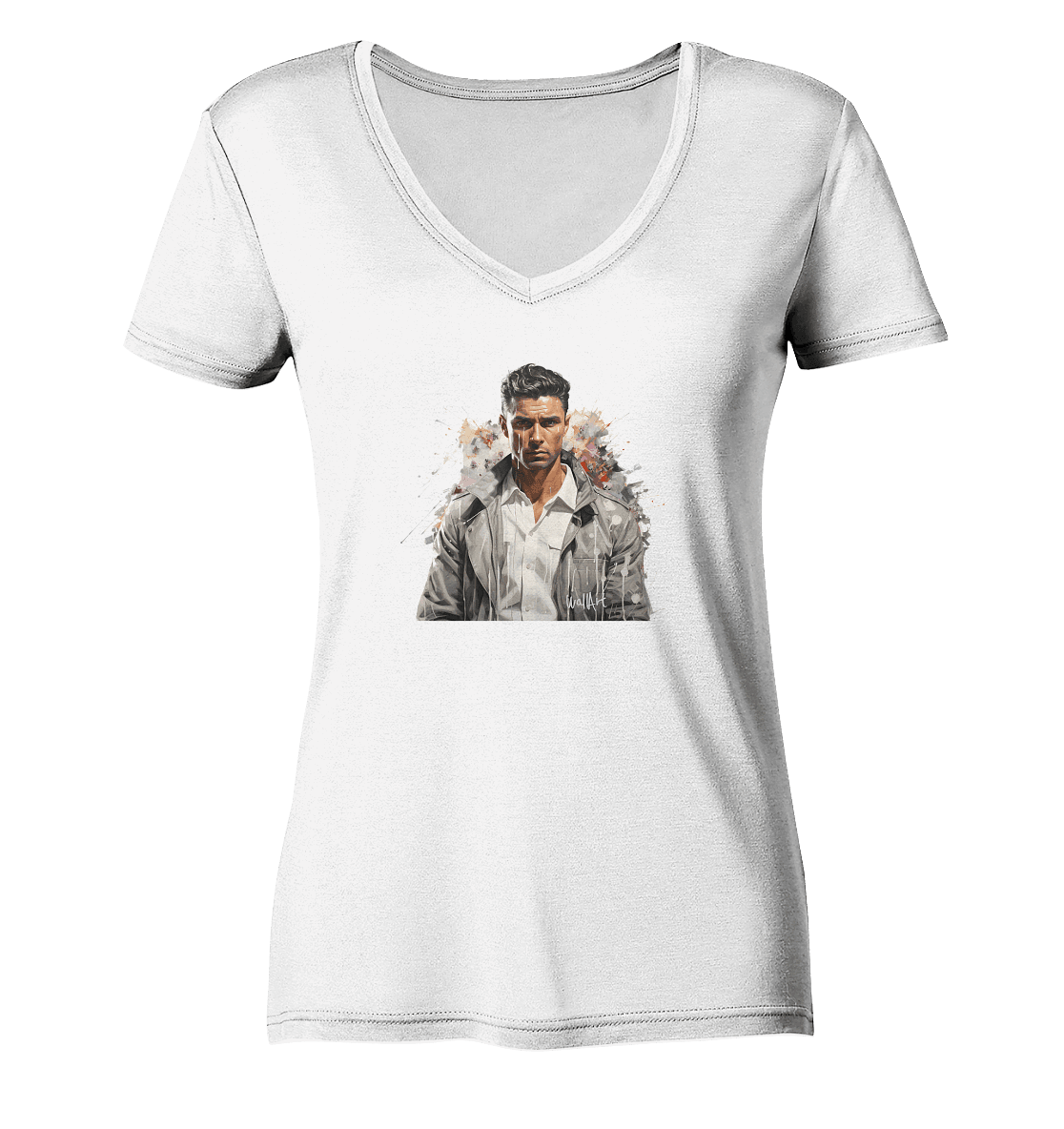 WallArt - Cristiano Ronaldo - Ladies Organic V-Neck Shirt