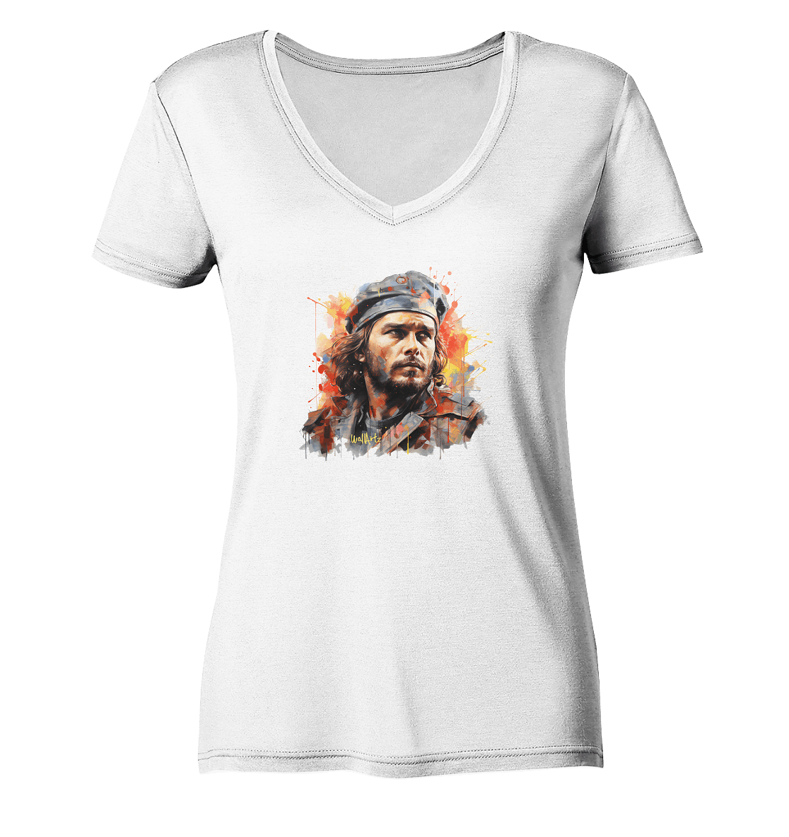 WallArt - Ernesto "Che" Guevara - Ladies Organic V-Neck Shirt - Snapshirts