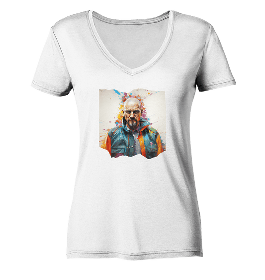WallArt - Walter White - Ladies Organic V-Neck Shirt - Snapshirts