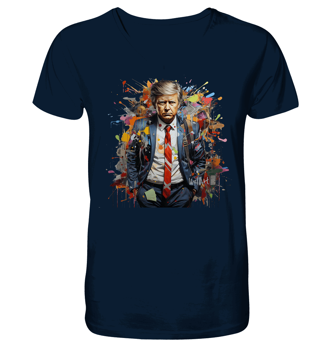 WallArt - Donald Trump - Mens Organic V-Neck Shirt