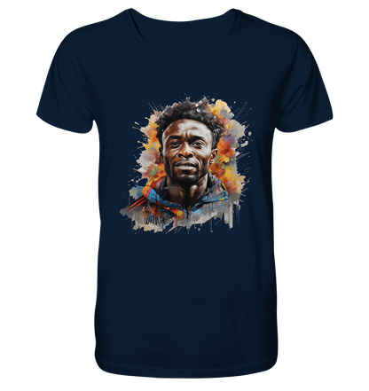 WallArt - Pelé - Mens Organic V-Neck Shirt - Snapshirts