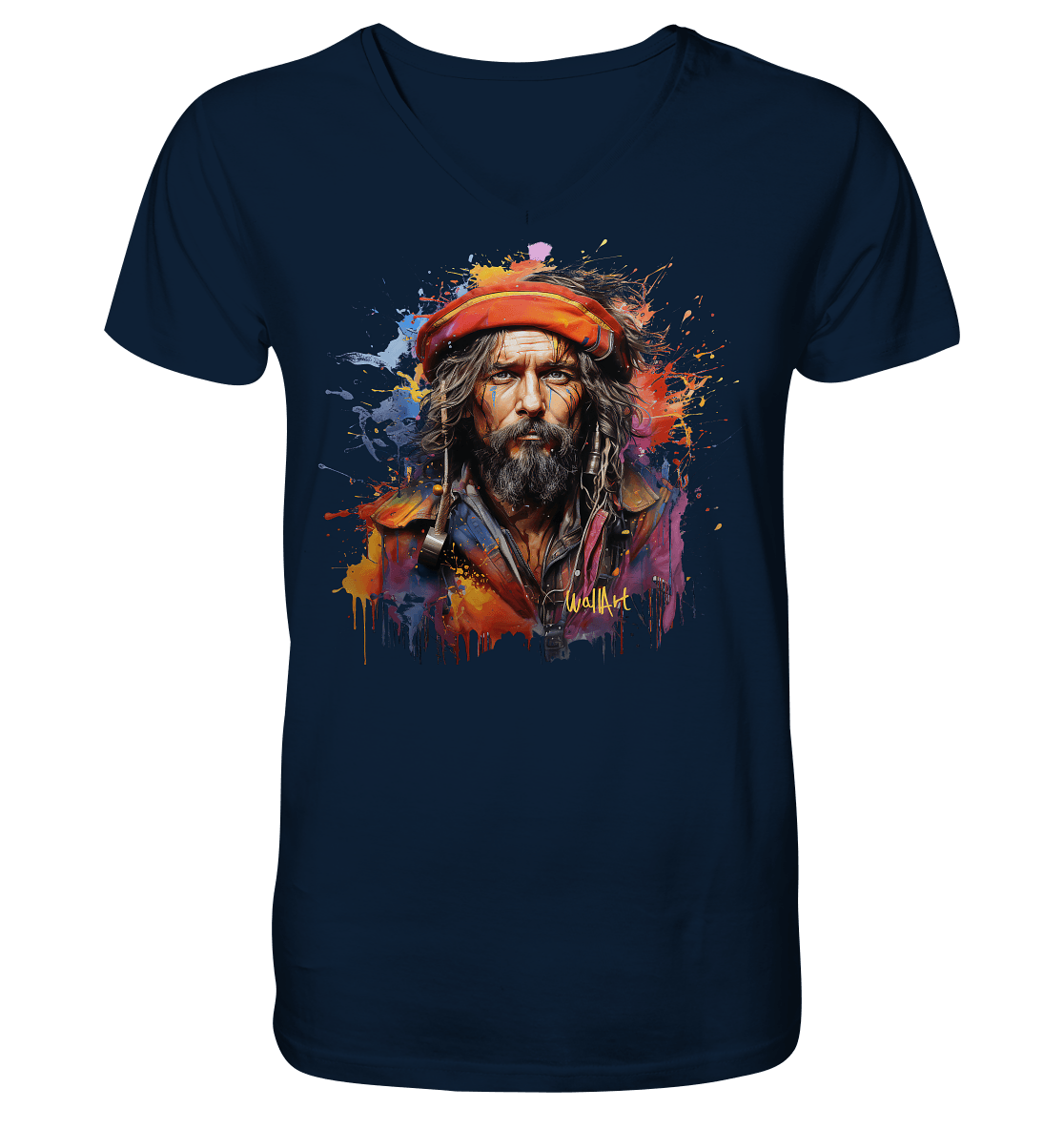 WallArt - Pelé - Pirate of my shirt - Mens Organic V-Neck Shirt - Snapshirts