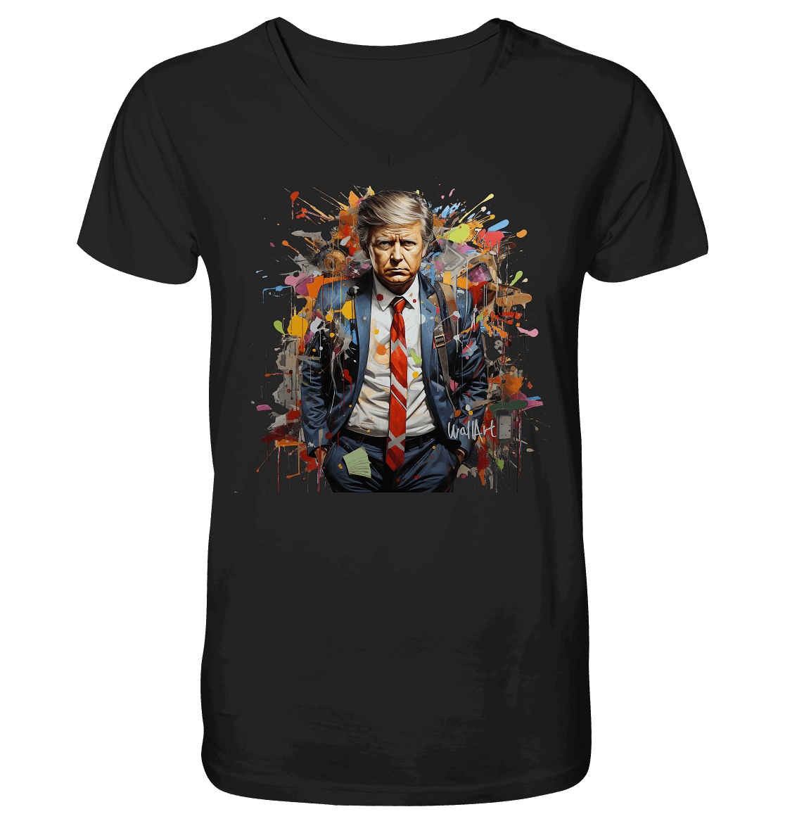 WallArt - Donald Trump - Mens Organic V-Neck Shirt
