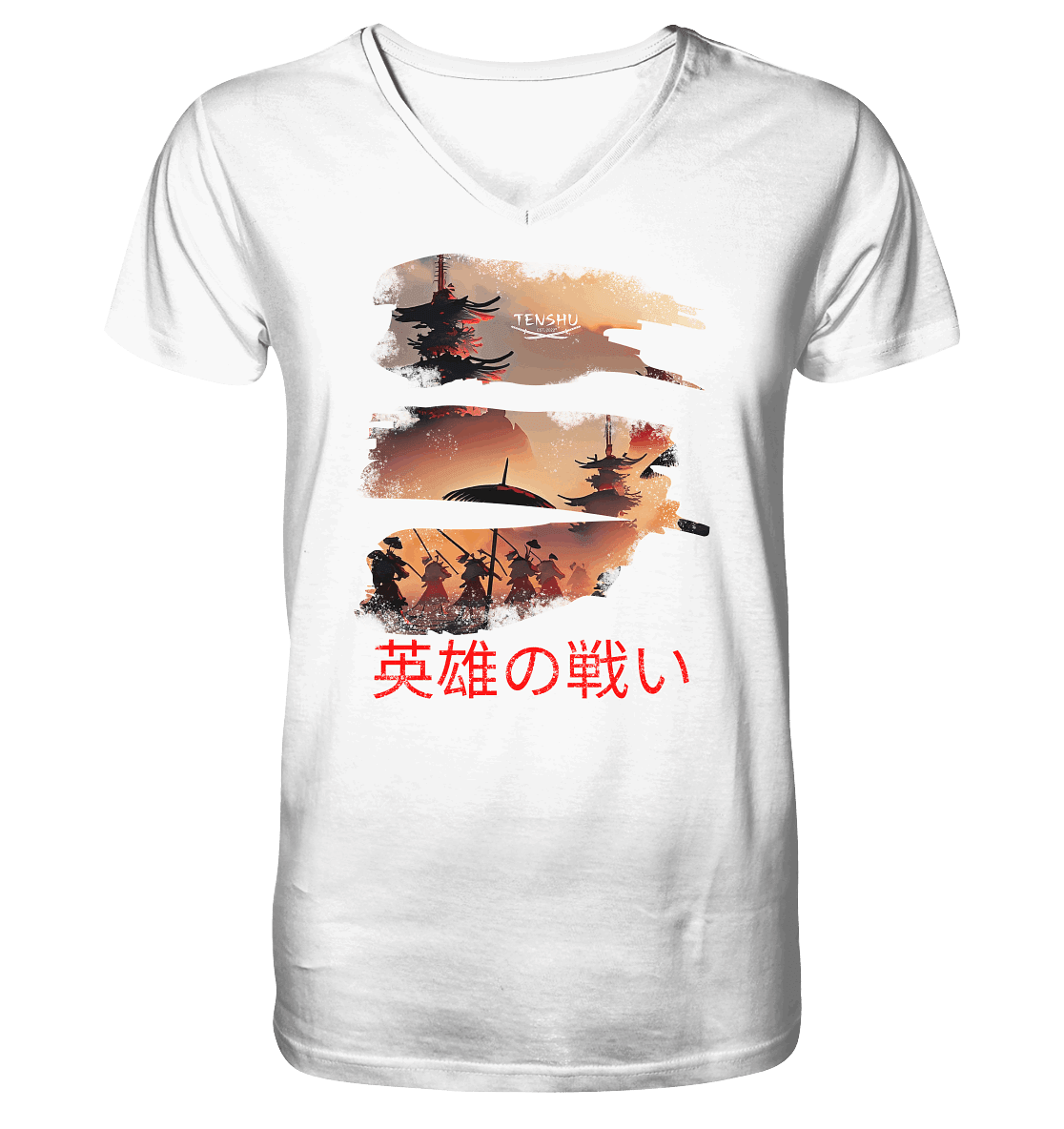 Tenshu / Schlacht der Helden - Mens Organic V-Neck Shirt