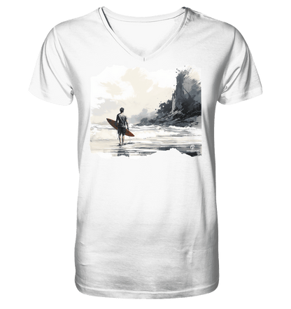 Northern Surfline - Mens Organic V-Neck Shirt - Snapshirts