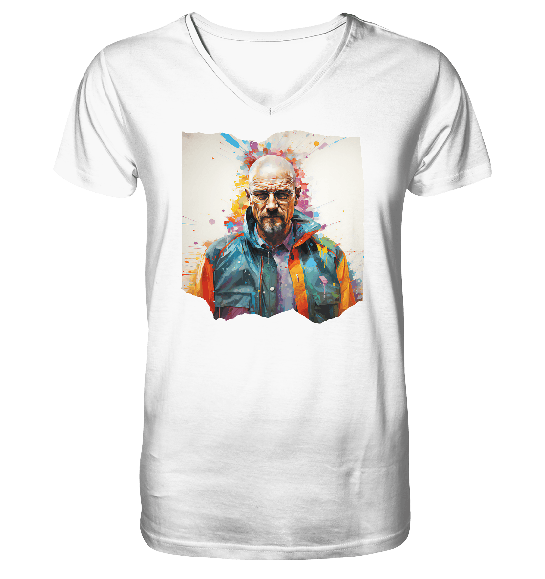 WallArt - Walter White - Mens Organic V-Neck Shirt - Snapshirts