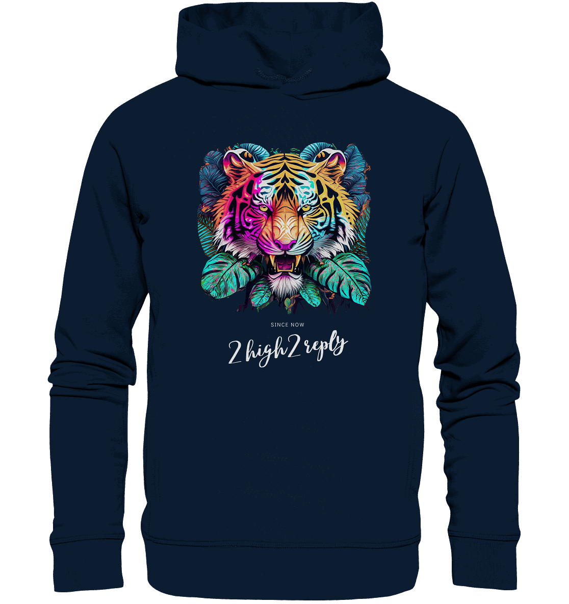 2high2reply / tiger in the woods - Organic Fashion Hoodie