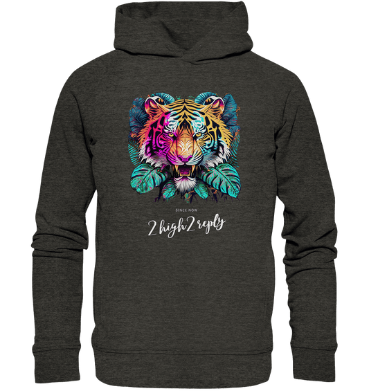2high2reply / tiger in the woods - Organic Fashion Hoodie